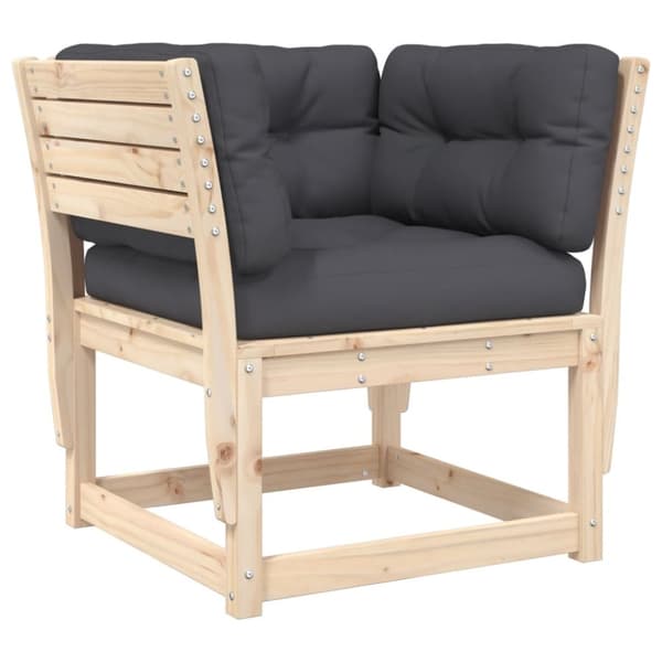 The Living Store Trädgårdssoffa med armstöd och dynor massiv furu - Utesoffor