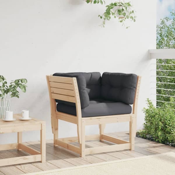 The Living Store Trädgårdssoffa med armstöd och dynor massiv furu - Utesoffor