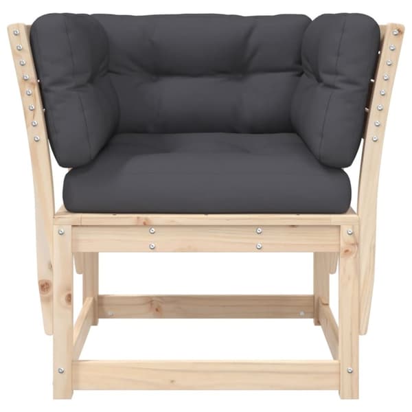 The Living Store Trädgårdssoffa med armstöd och dynor massiv furu - Utesoffor