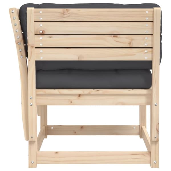 The Living Store Trädgårdssoffa med armstöd och dynor massiv furu - Utesoffor