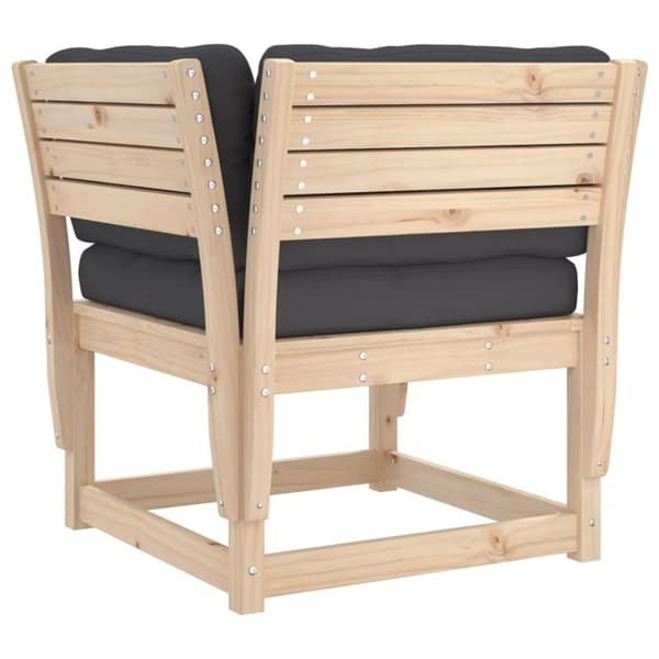 The Living Store Trädgårdssoffa med armstöd och dynor massiv furu - Utesoffor
