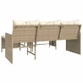 Miniatyrbild 8 av 11: The Living Store Trädgårdssoffa med bord och dynor L-formad beige konstrotting -  Utesoffor