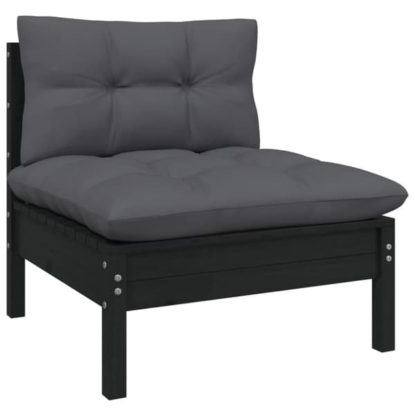 Udendørs sofaer - Living 2-personers havesofa med antracitgrå hynder massivt fyrretræ
