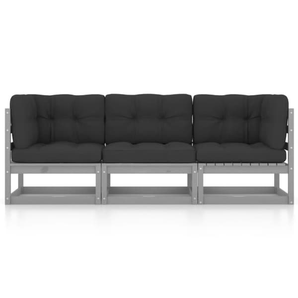 Utesoffor - Living Trädgårdssoffa 3-sits med dynor massiv furu