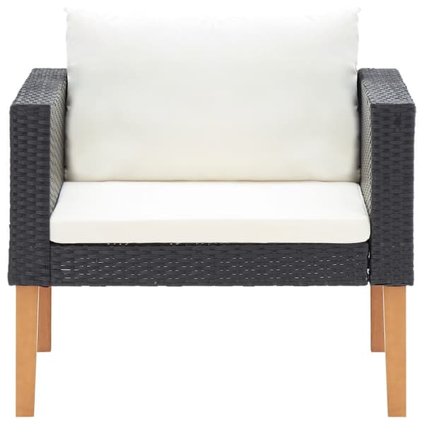 Udendørs sofaer - Living 1-personssofa med hynder polyrattan sort