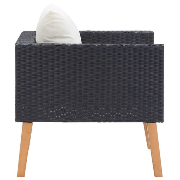 Udendørs sofaer - Living 1-personssofa med hynder polyrattan sort
