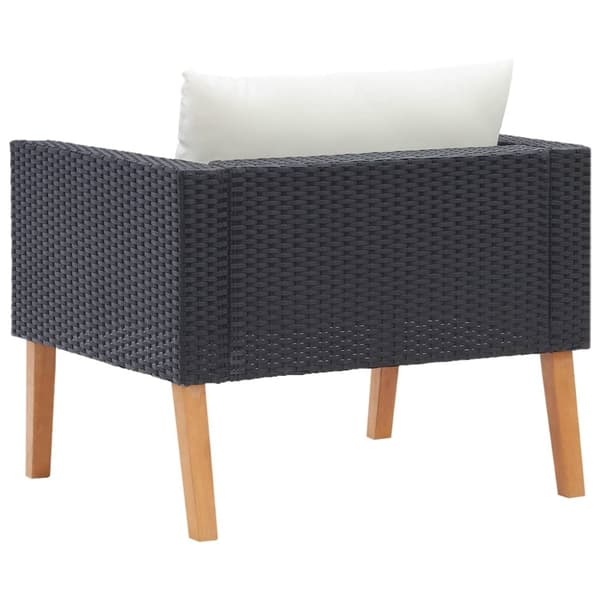 Udendørs sofaer - Living 1-personssofa med hynder polyrattan sort