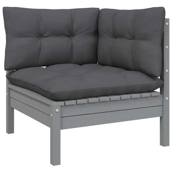 2-personers havesofa med antracitgrå hynder massivt fyrretræ - 2-personers Havesofa - 2-personers Havesofaer - Home & Living
