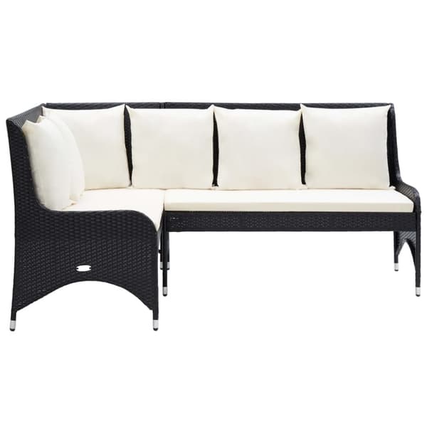 Hjørnesofaer til haven 2 stk. Polyrattan sort - Havesofa - Havesofaer - Home & Living