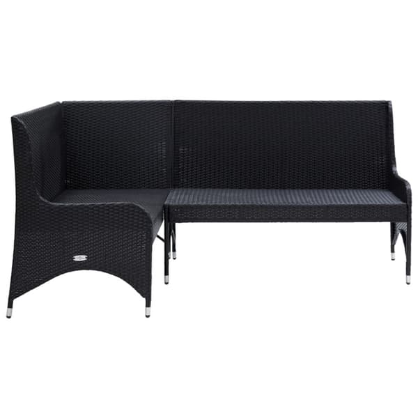 Hjørnesofaer til haven 2 stk. Polyrattan sort - Havesofa - Havesofaer - Home & Living