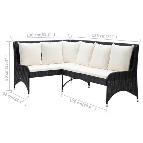 Hjørnesofaer til haven 2 stk. Polyrattan sort - Havesofa - Havesofaer - Home & Living