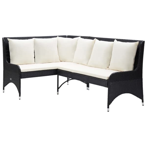 Hjørnesofaer til haven 2 stk. Polyrattan sort - Havesofa - Havesofaer - Home & Living