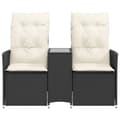 Miniatyrbillede 4 af 11: vidaXL 2-personers havesofa med bord og lænefunktion polyrattan sort