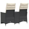 Miniatyrbillede 6 af 11: vidaXL 2-personers havesofa med bord og lænefunktion polyrattan sort