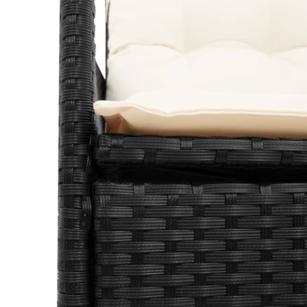 vidaXL 2-personers havesofa med bord og lænefunktion polyrattan sort