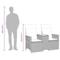 Miniatyrbillede 10 af 11: vidaXL 2-personers havesofa med bord og lænefunktion polyrattan sort