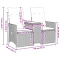 Miniatyrbillede 11 af 11: vidaXL 2-personers havesofa med bord og lænefunktion polyrattan sort