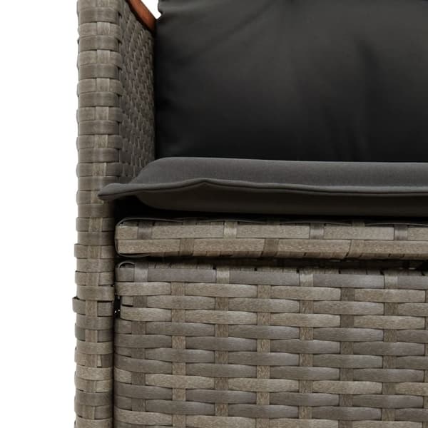 vidaXL 2-personers havesofa med bord og lænefunktion polyrattan grå