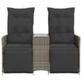 Miniatyrbillede 3 af 11: vidaXL 2-personers havesofa med bord og lænefunktion polyrattan grå
