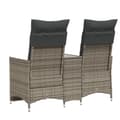 Miniatyrbillede 5 af 11: vidaXL 2-personers havesofa med bord og lænefunktion polyrattan grå