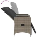 Miniatyrbillede 6 af 11: vidaXL 2-personers havesofa med bord og lænefunktion polyrattan grå