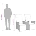Miniatyrbillede 9 af 11: vidaXL 2-personers havesofa med bord og lænefunktion polyrattan grå