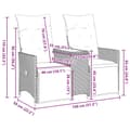 Miniatyrbillede 10 af 11: vidaXL 2-personers havesofa med bord og lænefunktion polyrattan grå