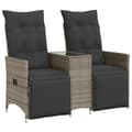 Miniatyrbillede 1 af 11: vidaXL 2-personers havesofa med bord og lænefunktion polyrattan grå