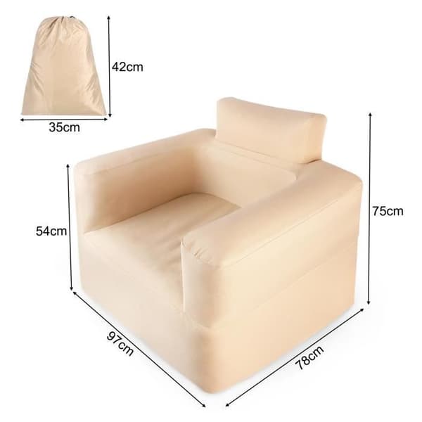 Fällbar Soffa - XMTECH - 1 plats - Oxford tyg 1000D - Inbyggd pump - Inomhus/utomhus