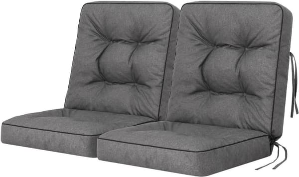 Bankdyna för trädgårdsmöbler, sittdyna inomhus/utomhus - Grå - 100 cm (2 x 50 cm)