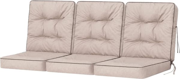 Bankdyna för trädgårdsmöbler, sittdyna inomhus/utomhus - Beige - 150 cm (3 x 50 cm)
