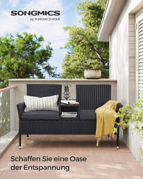 Rootz 4-delt sæt havesofa - Udendørs sofa - Terrassemøbler - Stålramme - PE flet - Skumpolstring - Hærdet glas - 65 cm x 131 cm x 84 cm