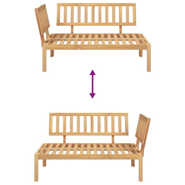 vidaXL hjørnemodul til pallesofa massivt akacietræ