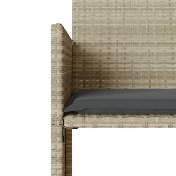 vidaXL 2-personers havesofa med bord og skamler polyrattan lysegrå