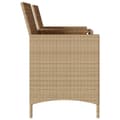 Miniatyrbillede 4 af 9: vidaXL 2-personers havesofa med bord og hynder polyrattan beige