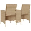 Miniatyrbillede 5 af 9: vidaXL 2-personers havesofa med bord og hynder polyrattan beige