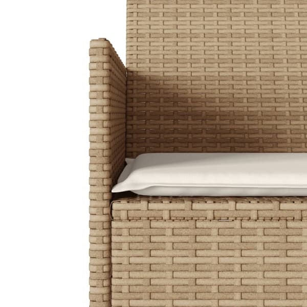 vidaXL 2-personers havesofa med bord og hynder polyrattan beige