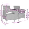 Miniatyrbillede 7 af 9: vidaXL 2-personers havesofa med bord og hynder polyrattan beige