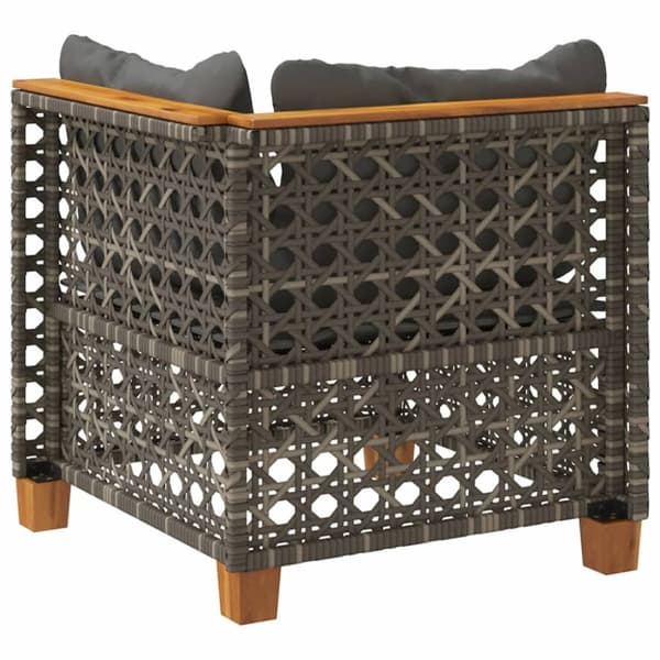 vidaXL hjørnemodul til havesofa med hynder polyrattan grå
