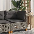 Miniatyrbillede 1 af 10: vidaXL hjørnemodul til havesofa med hynder polyrattan grå