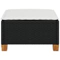 Miniatyrbillede 4 af 9: vidaXL haveskammel med hynde 63,5x56x32 cm polyrattan sort