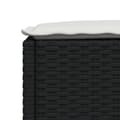 Miniatyrbillede 7 af 9: vidaXL haveskammel med hynde 63,5x56x32 cm polyrattan sort
