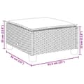 Miniatyrbillede 8 af 9: vidaXL haveskammel med hynde 63,5x56x32 cm polyrattan sort