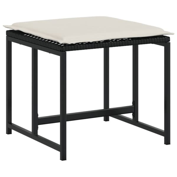 vidaXL haveskamler 4 stk. med hynder polyrattan sort