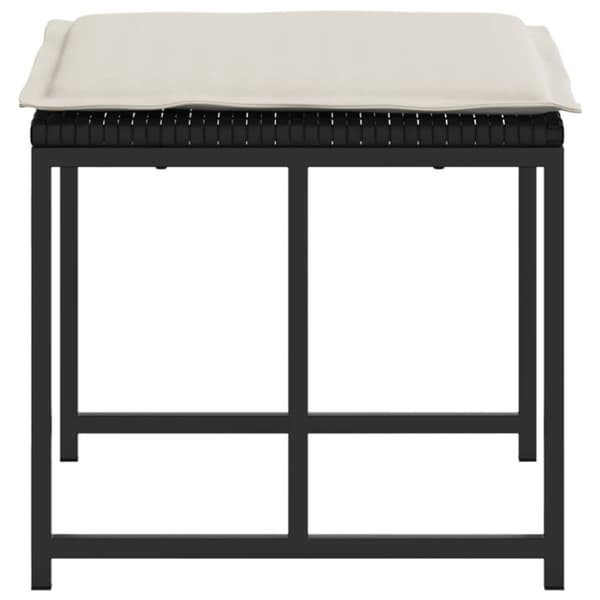 vidaXL haveskamler 4 stk. med hynder polyrattan sort