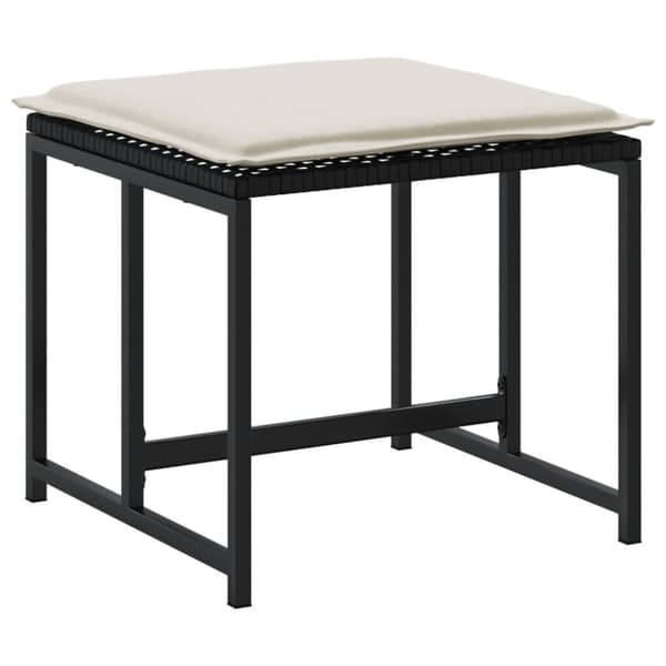 vidaXL haveskamler 4 stk. med hynder polyrattan sort