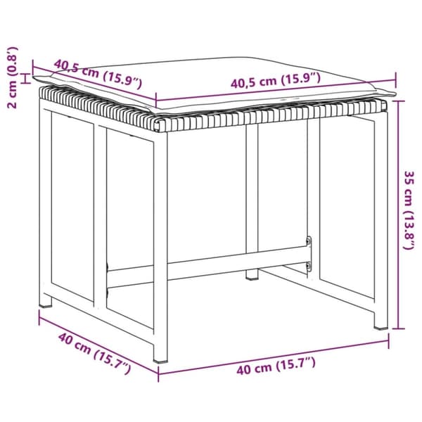 vidaXL haveskamler 4 stk. med hynder polyrattan sort