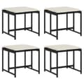Miniatyrbillede 2 af 9: vidaXL haveskamler 4 stk. med hynder polyrattan sort