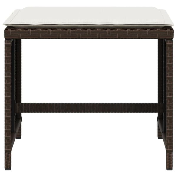 vidaXL haveskamler 4 stk. med hynder 40x40x35 cm polyrattan brun