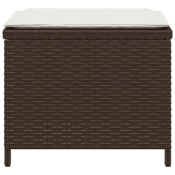vidaXL haveskamler 4 stk. med hynder 40x40x35 cm polyrattan brun